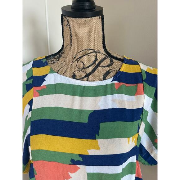 Anthropologie Maeve Mika Colorful Abstract Striped Blouse Size Small - Picture 2 of 10